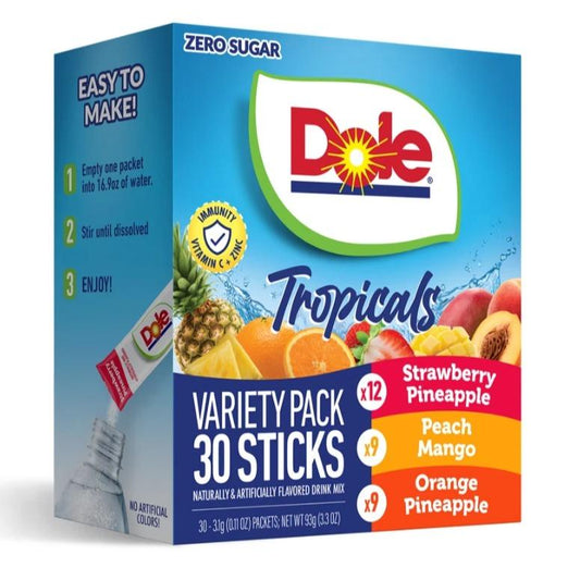 Dole Tropical Singles To Go 30 Pack | USA Drink Mix Sachets