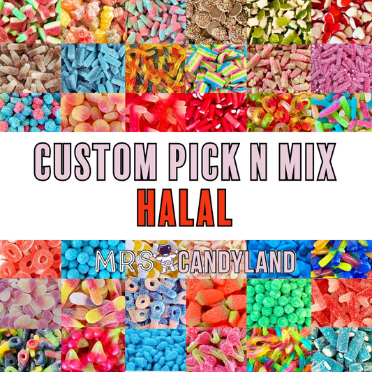 Halal Custom Pick N Mix | 100g | Build Your Own Pick N Mix | Mrs Candyland |