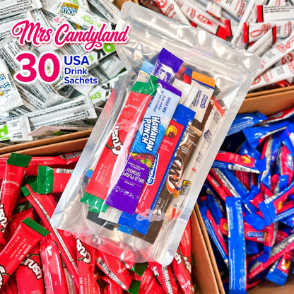 USA Singles To Go Drink Mix Pouch | 30 Individual Sachets | American Drink Mix Variety Pack