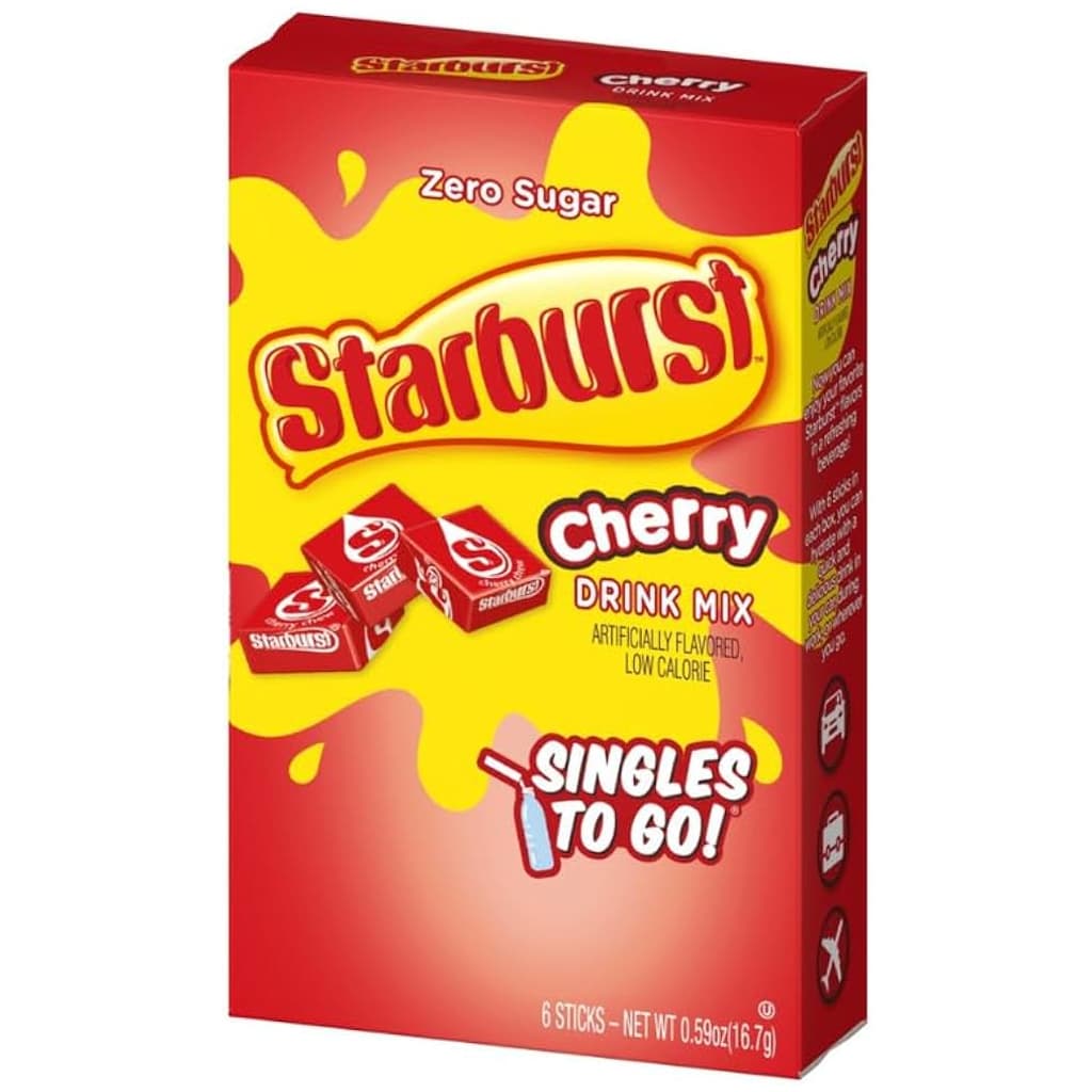 Starburst Cherry Singles To Go 6 Pack | USA Drink Mix Sachets