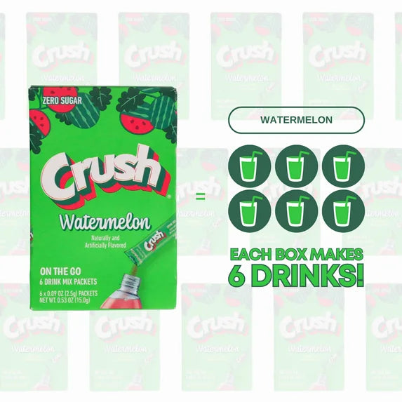 Crush Watermelon Singles To Go 6 Pack | USA Drink Mix Sachets