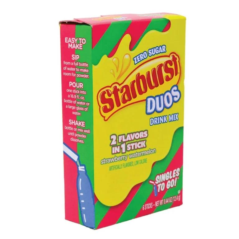 Starburst Duos Strawberry Watermelon Singles To Go 6 Pack | USA Drink Mix Sachets