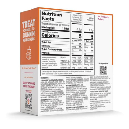 Dunkin' Refreshers 30 Pack | USA Singles To Go Drink Mix