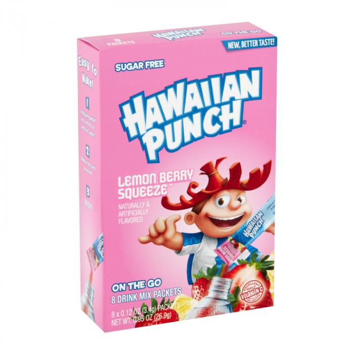 Hawaiian Punch Lemon Berry Squeeze Singles To Go 8 Pack | USA Drink Mix Sachets