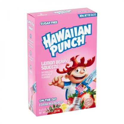 Hawaiian Punch Lemon Berry Squeeze Singles To Go 8 Pack | USA Drink Mix Sachets