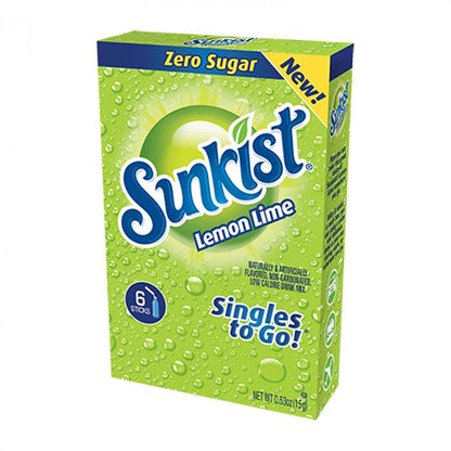 Sunkist Lemon Lime Singles To Go 6 Pack | USA Drink Mix Sachets