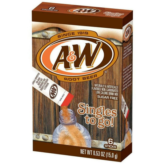A&W Root Beer Singles To Go 6 Pack | USA Drink Mix Sachets