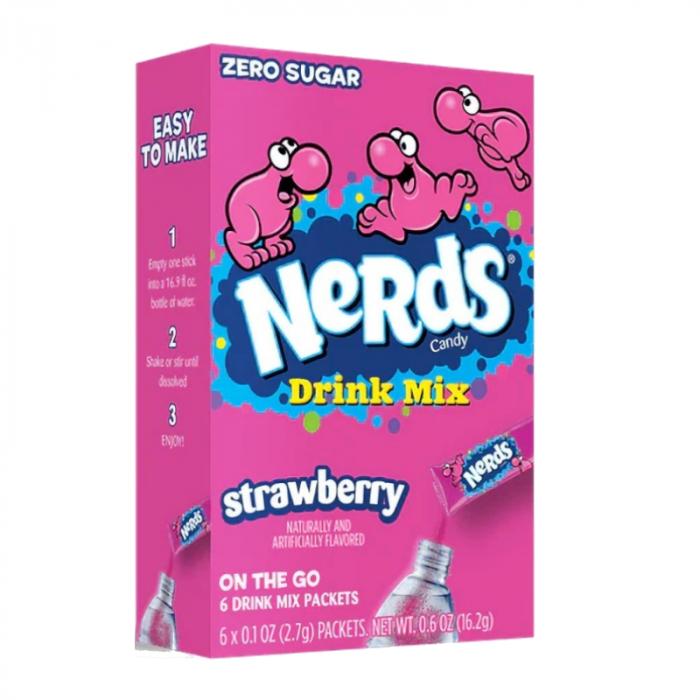 Nerds Strawberry Singles To Go 6 Pack | USA Drink Mix Sachets