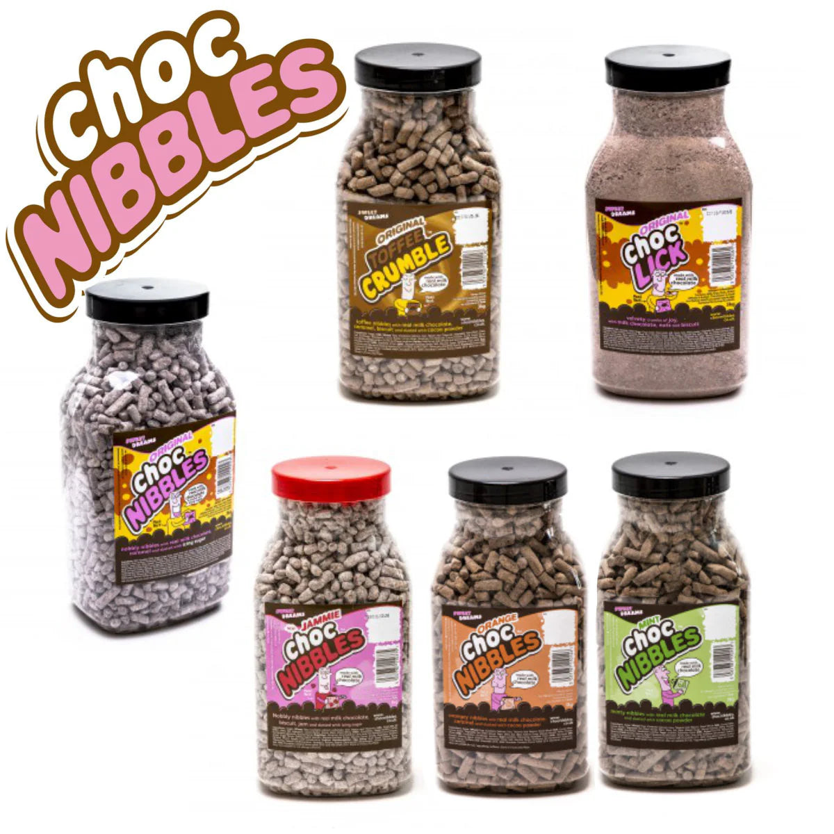 Choc Nibbles & Choc Lick - Full Wholesale Jar DEAL 2.7kg