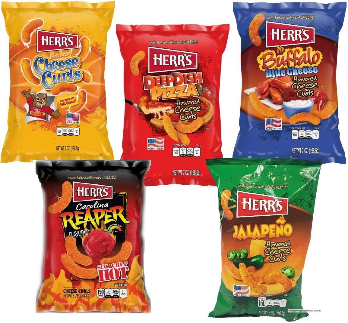 Herrs Crisps Cheese Curls 113g- Multiple Flavours