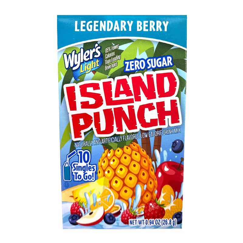Wylers Island Punch Legendary Berry Singles To Go 10 Pack | USA Drink Mix Sachets
