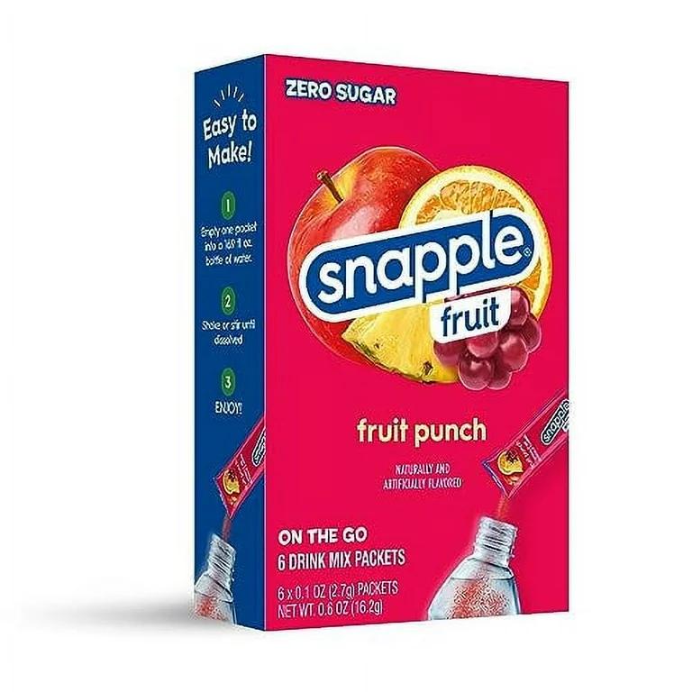 Snapple Fruit Punch Singles To Go 6 Pack | USA Drink Mix Sachets