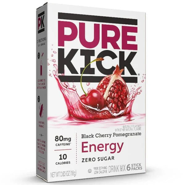 Pure Kick Black Cherry Pomegranate Singles To Go 6 Pack | USA Drink Mix Sachets