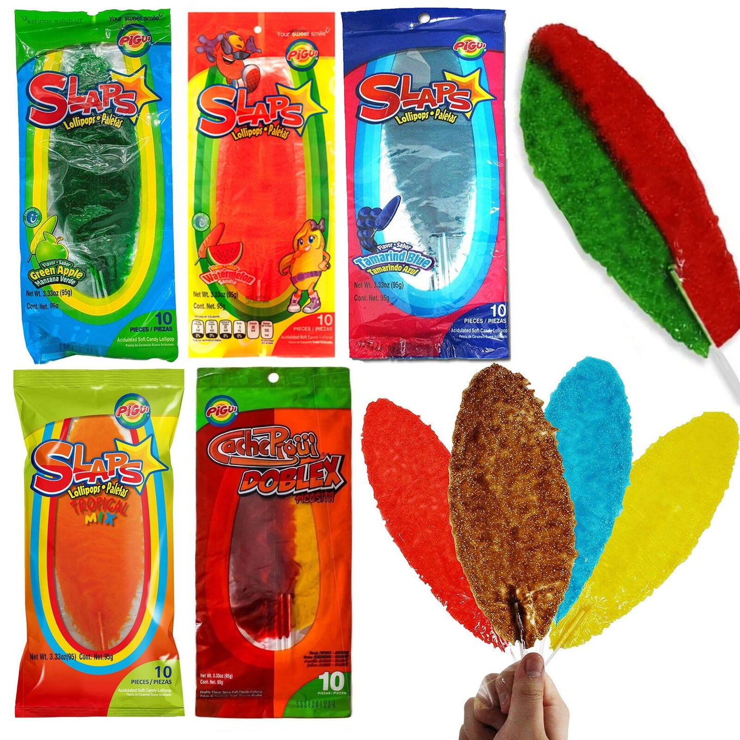 SLAPS Lollipops Mixed Flavour 10 Pack (Mexico)